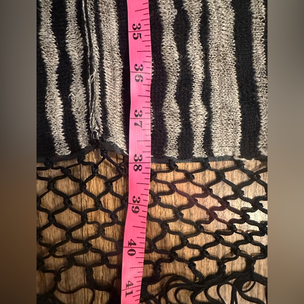 Free People Beautiful Black and Sand colored Fringe Cardigan duster - Picture 12 of 13